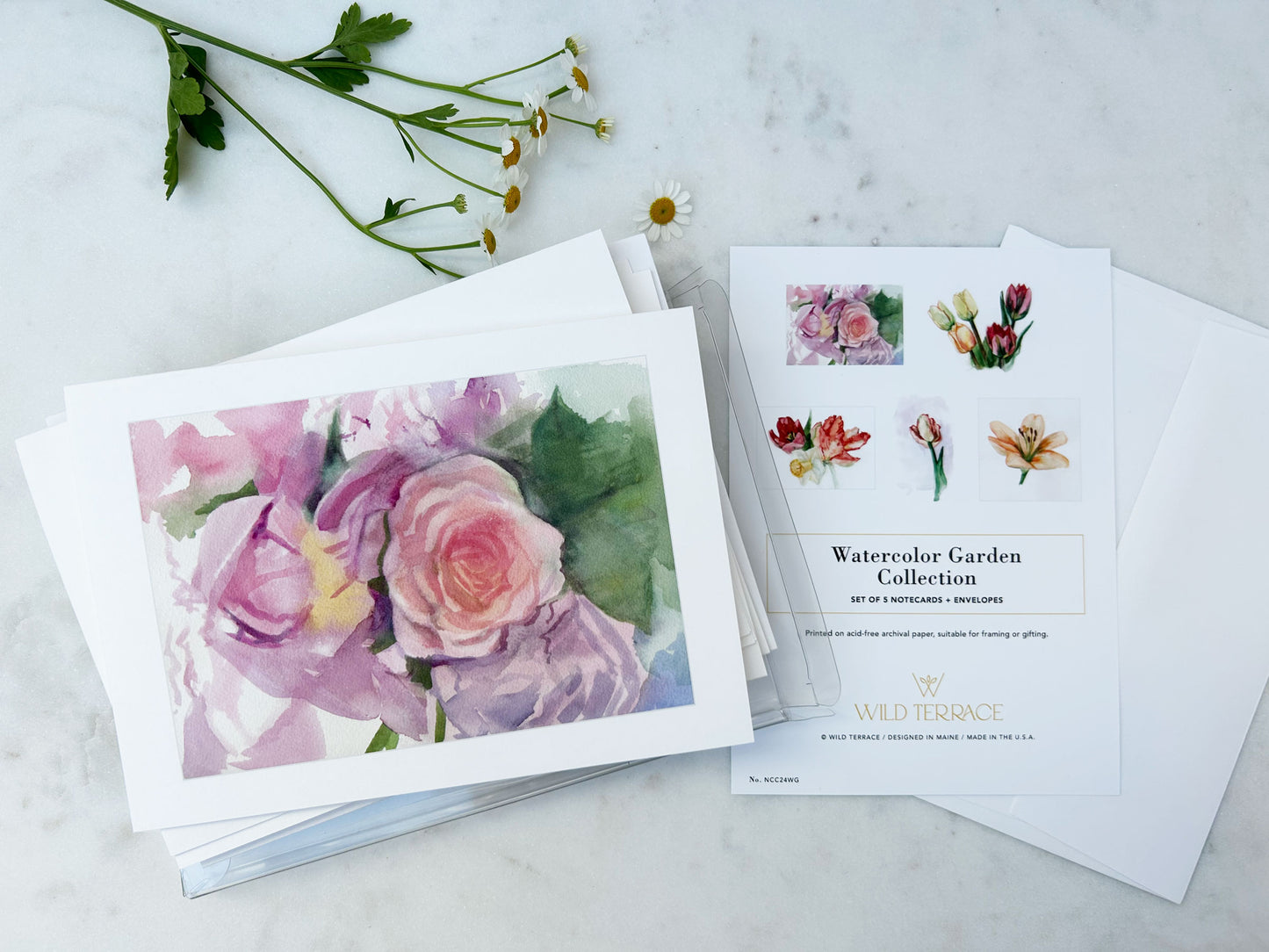 BOXED NOTECARDS | Watercolor Garden Collection (set of 5 designs)
