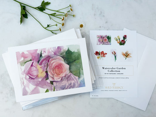 BOXED NOTECARDS | Watercolor Garden Collection (set of 5 designs)