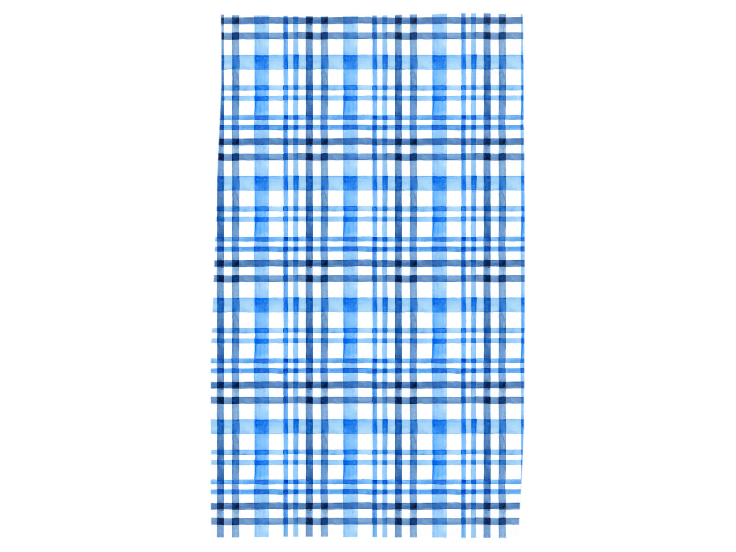 TWILL TEA TOWEL in Blue Watercolor Plaid