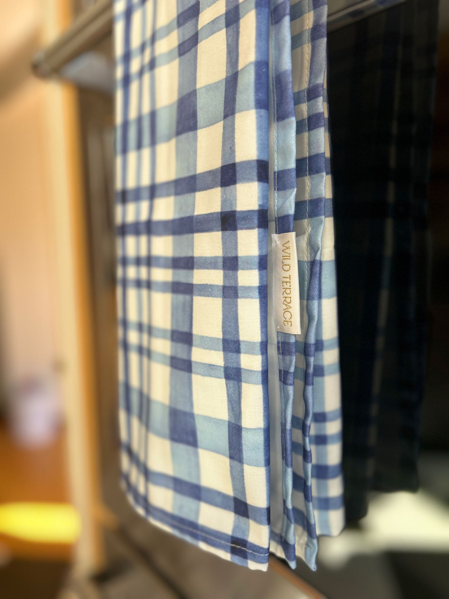 TWILL TEA TOWEL in Blue Watercolor Plaid