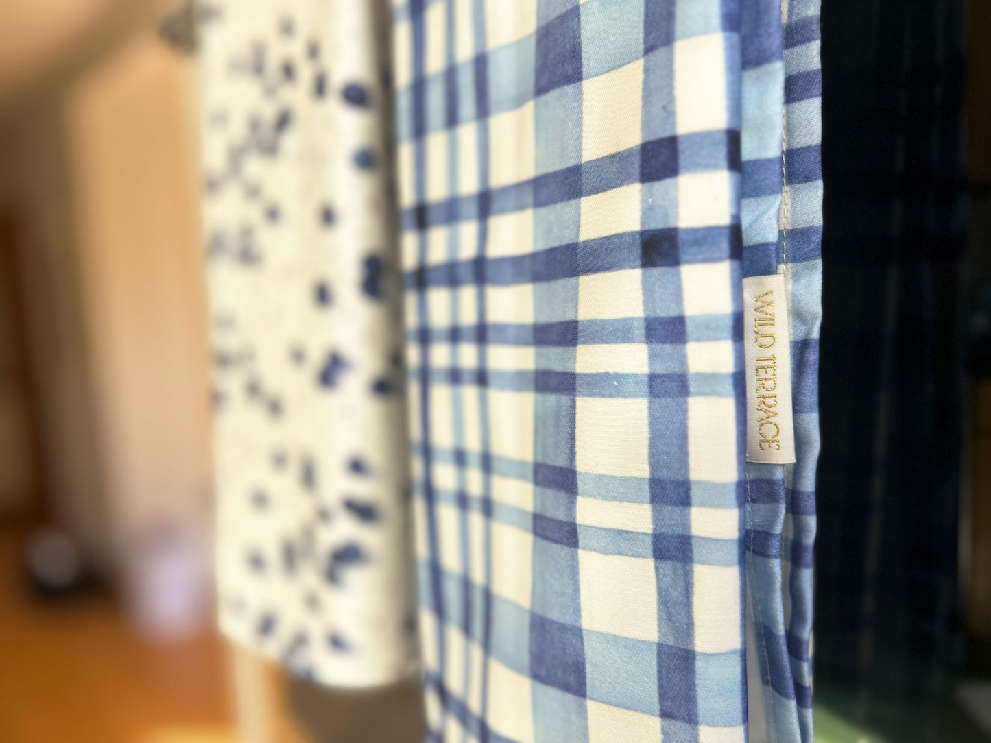 TWILL TEA TOWEL in Blue Watercolor Plaid