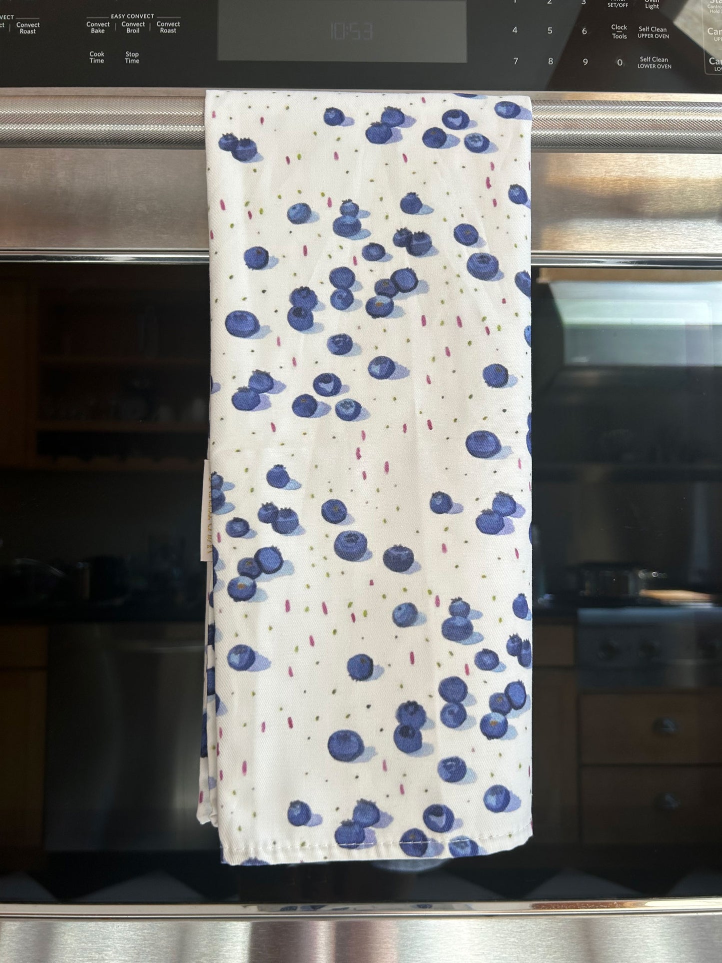TWILL TEA TOWEL in Blueberry Confetti