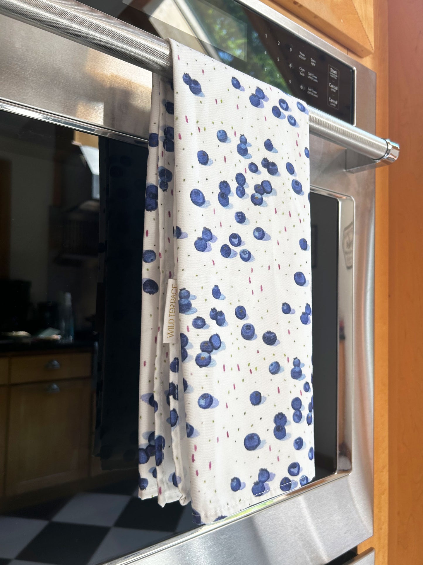 TWILL TEA TOWEL in Blueberry Confetti