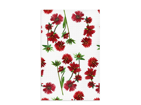 DISH TOWEL in Burgundy Blanket Flower