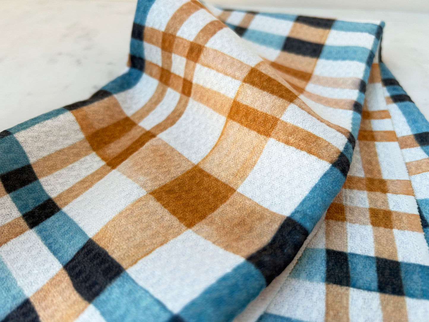DISH TOWEL in Coastal Wheat Watercolor Plaid