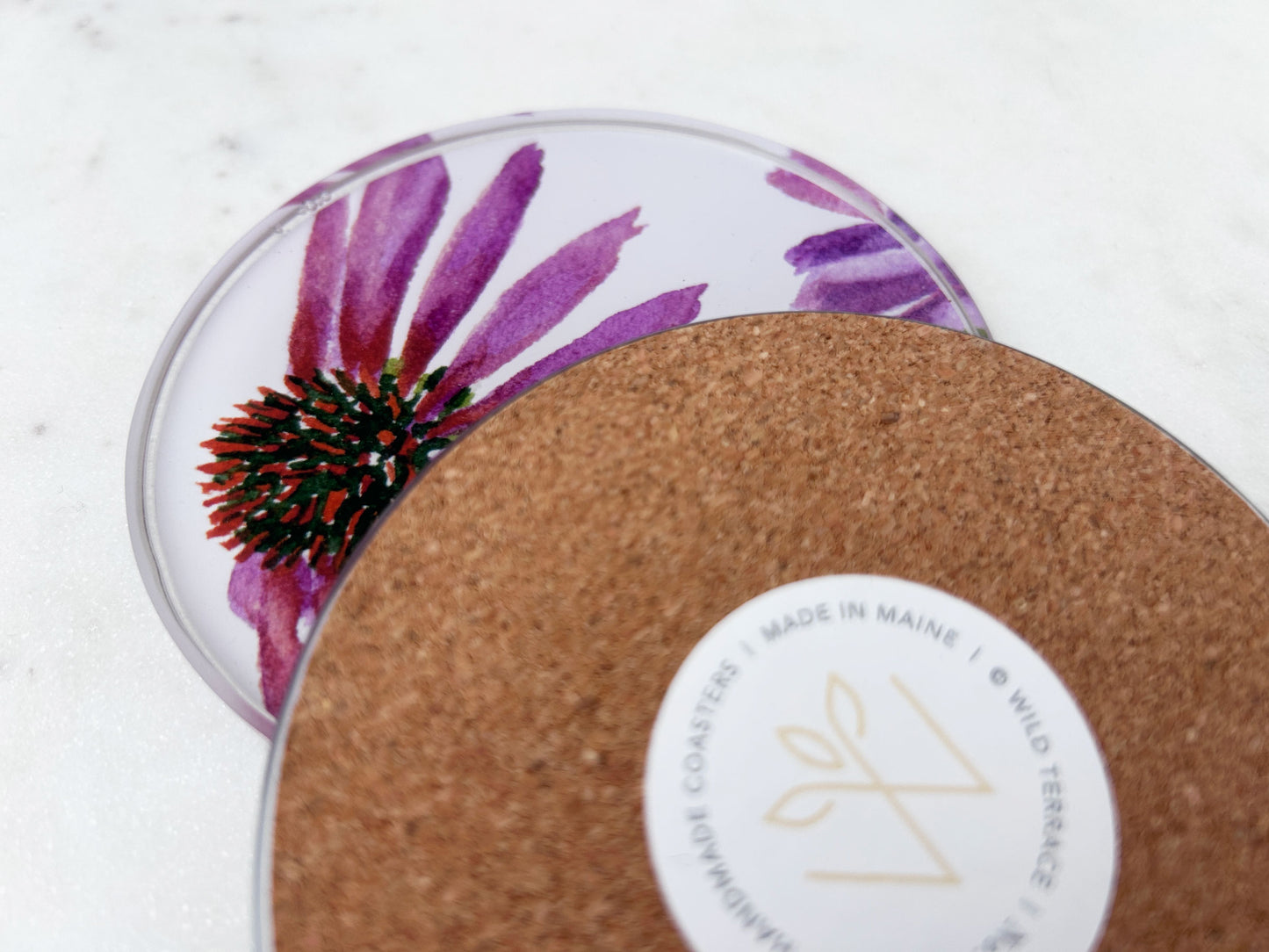 PAIR OF COASTERS in Coneflower Mix