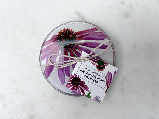 PAIR OF COASTERS in Coneflower Mix