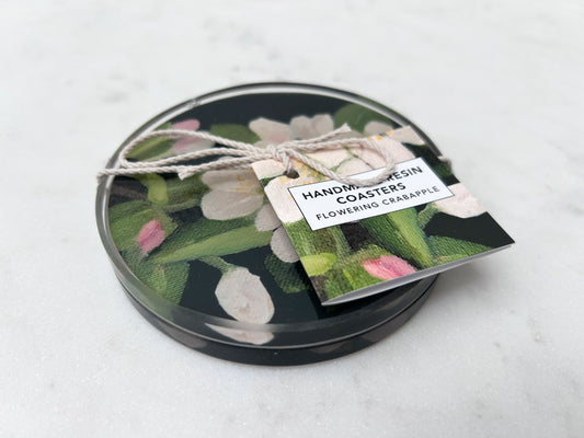 PAIR OF COASTERS in Flowering Crabapple