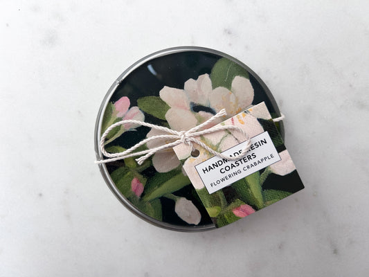 PAIR OF COASTERS in Flowering Crabapple