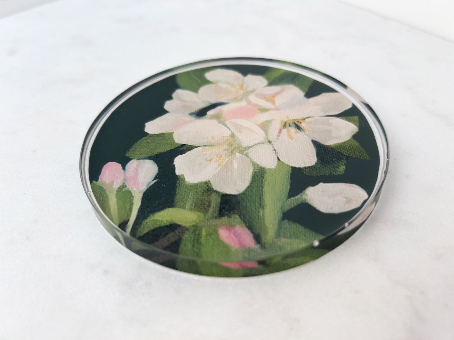 PAIR OF COASTERS in Flowering Crabapple