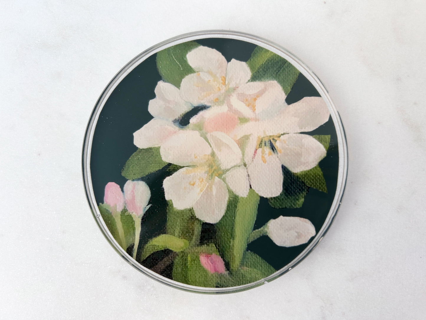 PAIR OF COASTERS in Flowering Crabapple