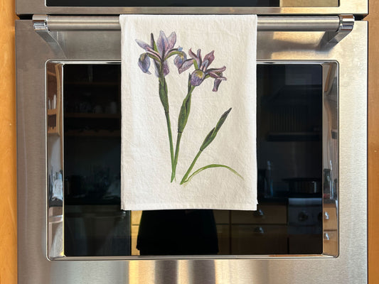 FLOUR SACK TOWEL in Native Blue Flag Irises