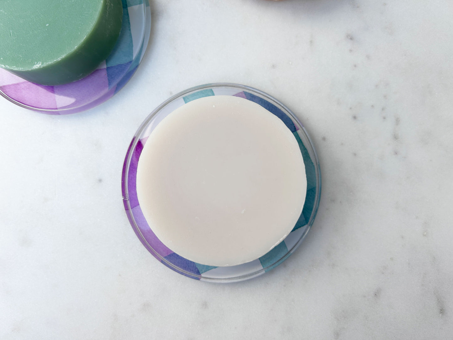 SOAP COASTER in Lilac + Jade Plaid