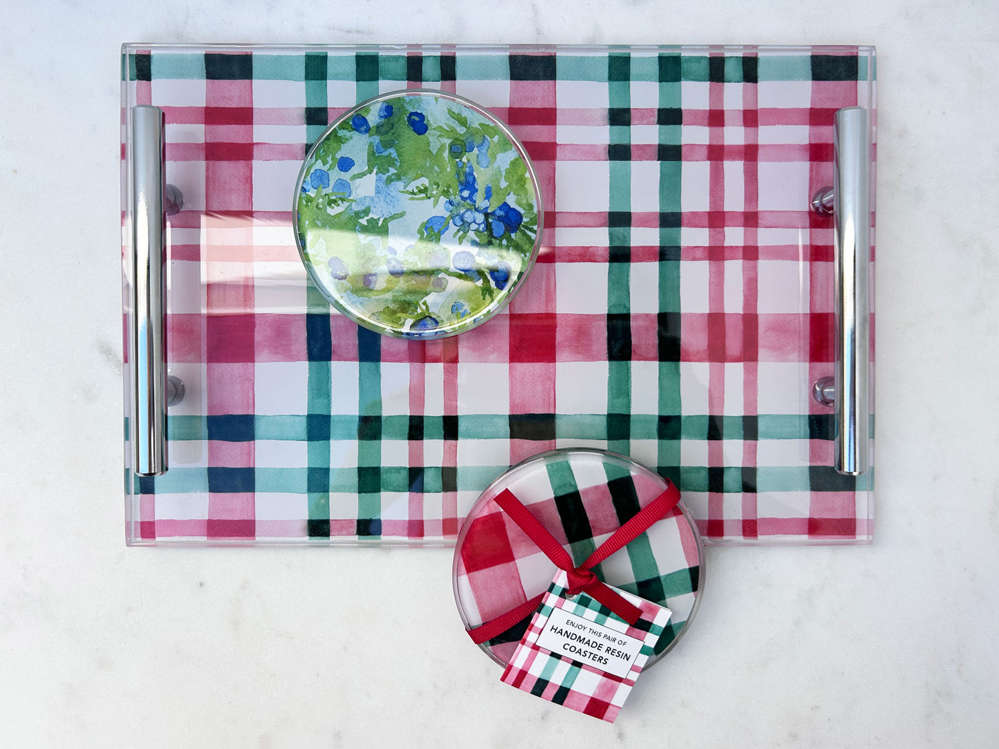 PAIR OF COASTERS in Juniper Berries