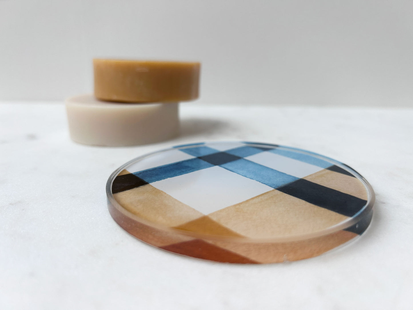 SOAP COASTER in Coastal Wheat Plaid