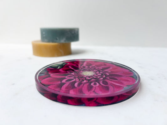 SOAP COASTER in Red Dahlia