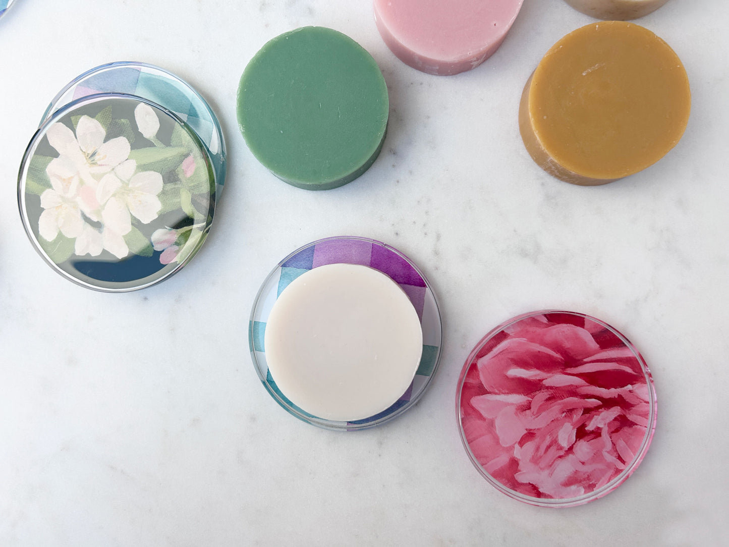 SOAP COASTER in Lilac + Jade Plaid