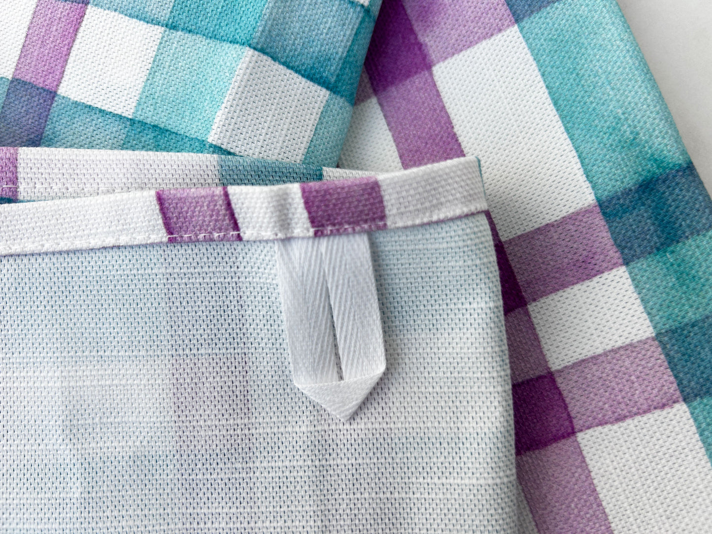 TEA TOWEL in Lilac + Jade Plaid