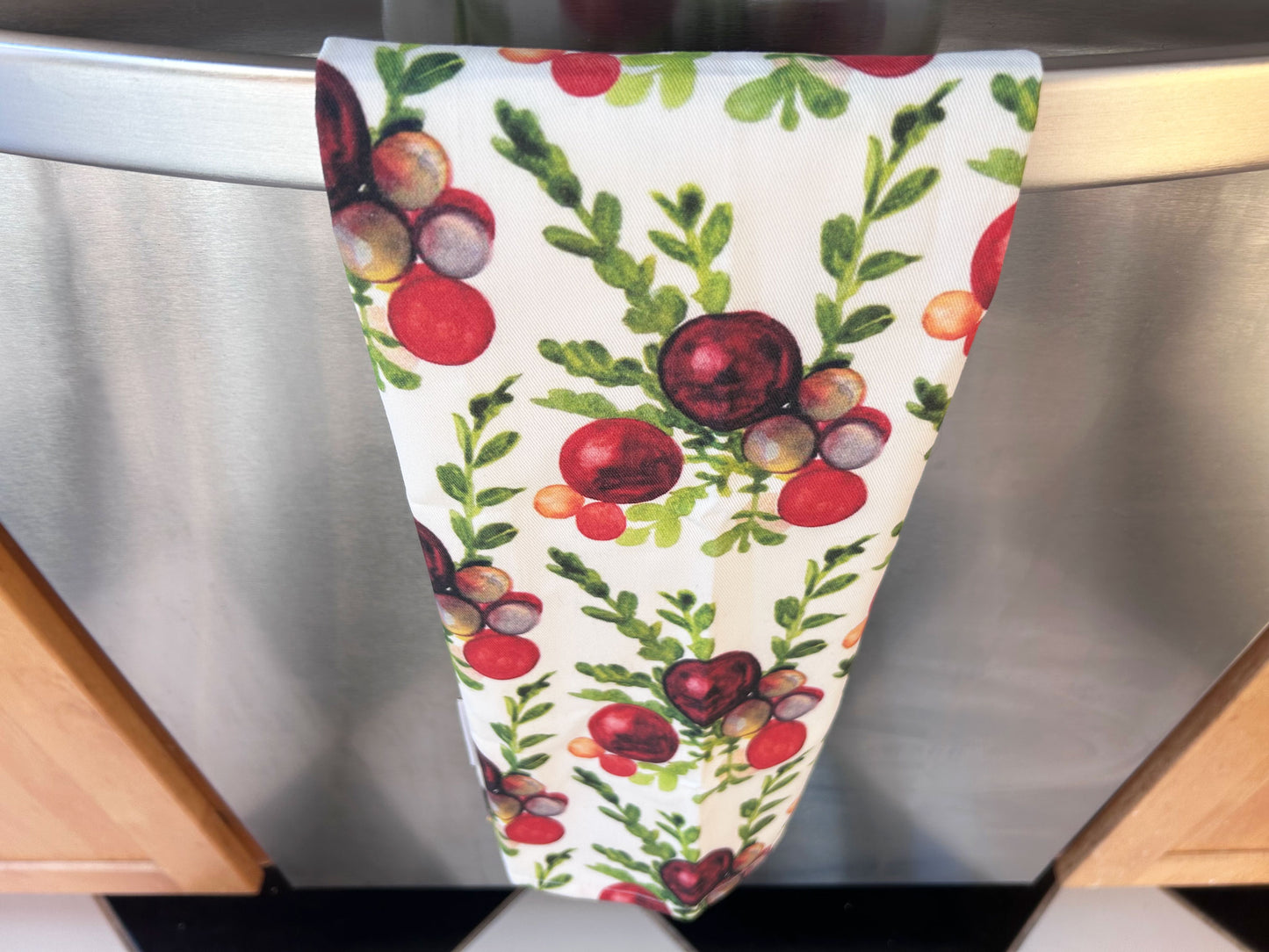 Baubles and Boxwood Decorative Tea Towel