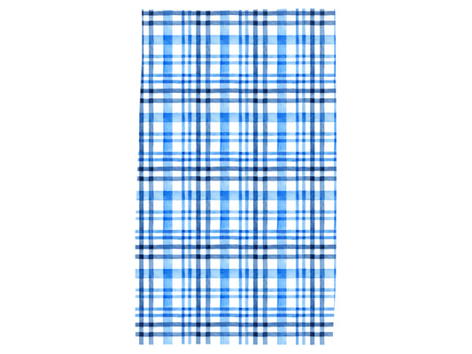 Blue Watercolor Plaid Luxe Twill Tea Towel