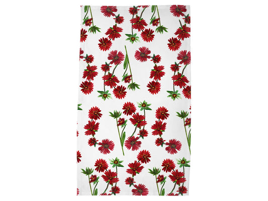 Burgundy Blanket Flower Decorative Tea Towel