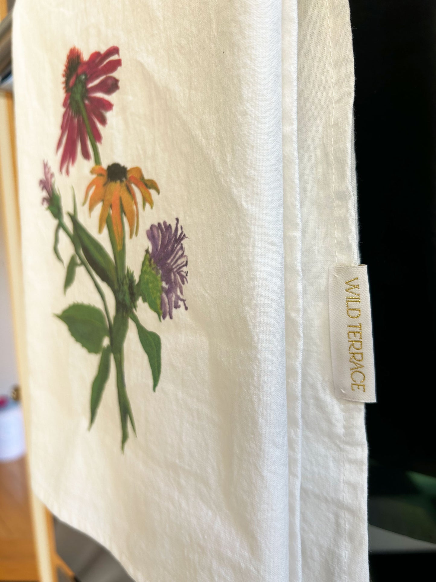 Coneflower, Rudbeckia, Bee Balm Flour Sack Tea Towel