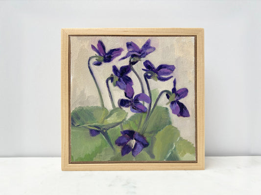 February Birth Flower: The Violet | framed oil painting