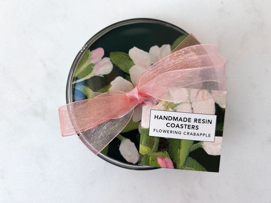 PAIR OF COASTERS in Flowering Crabapple