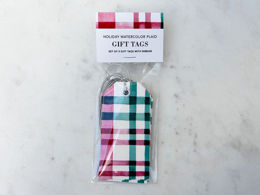 GIFT TAGS in Holiday Watercolor Plaid