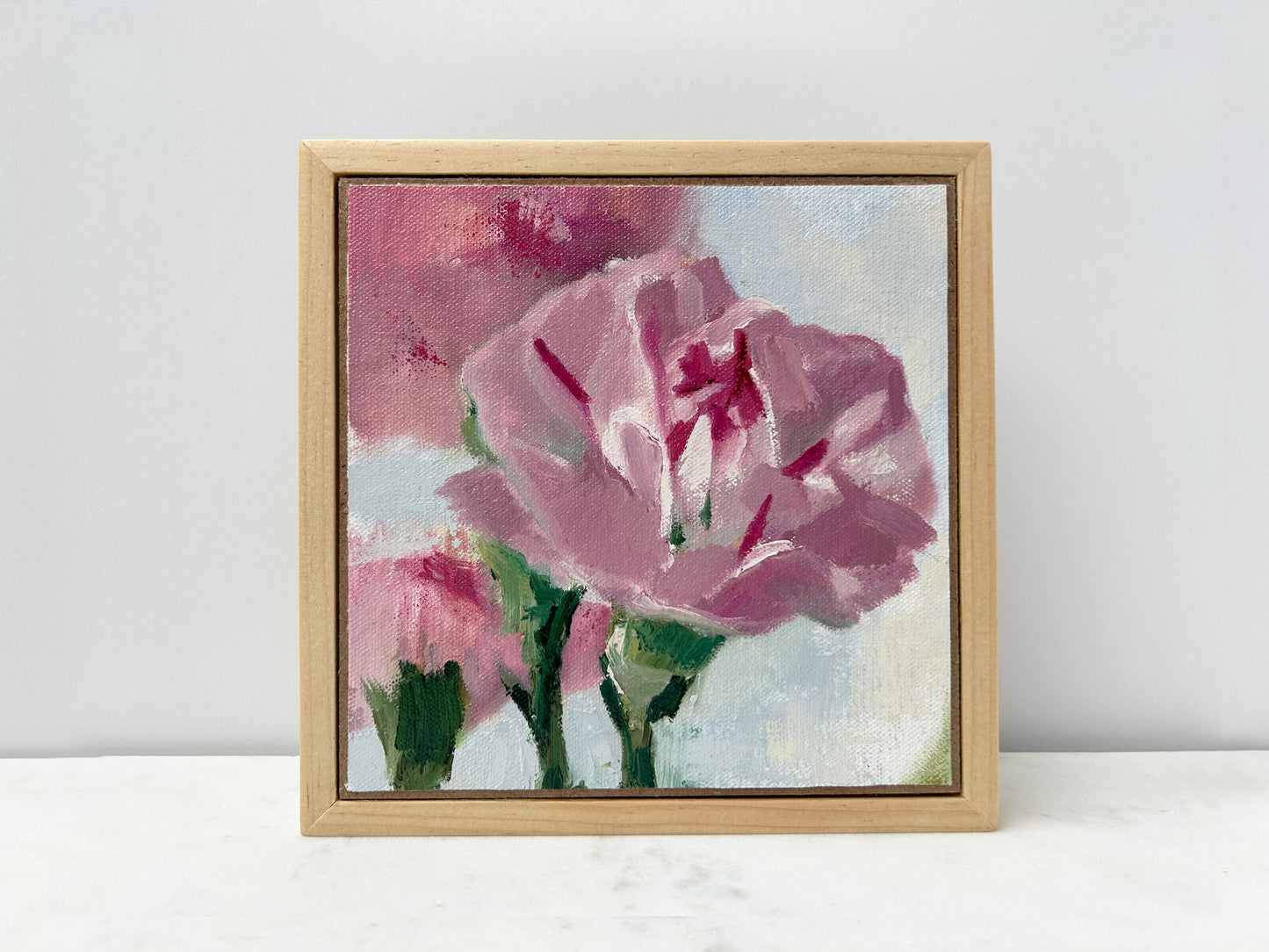 January Birth Flower: The Carnation | framed oil painting