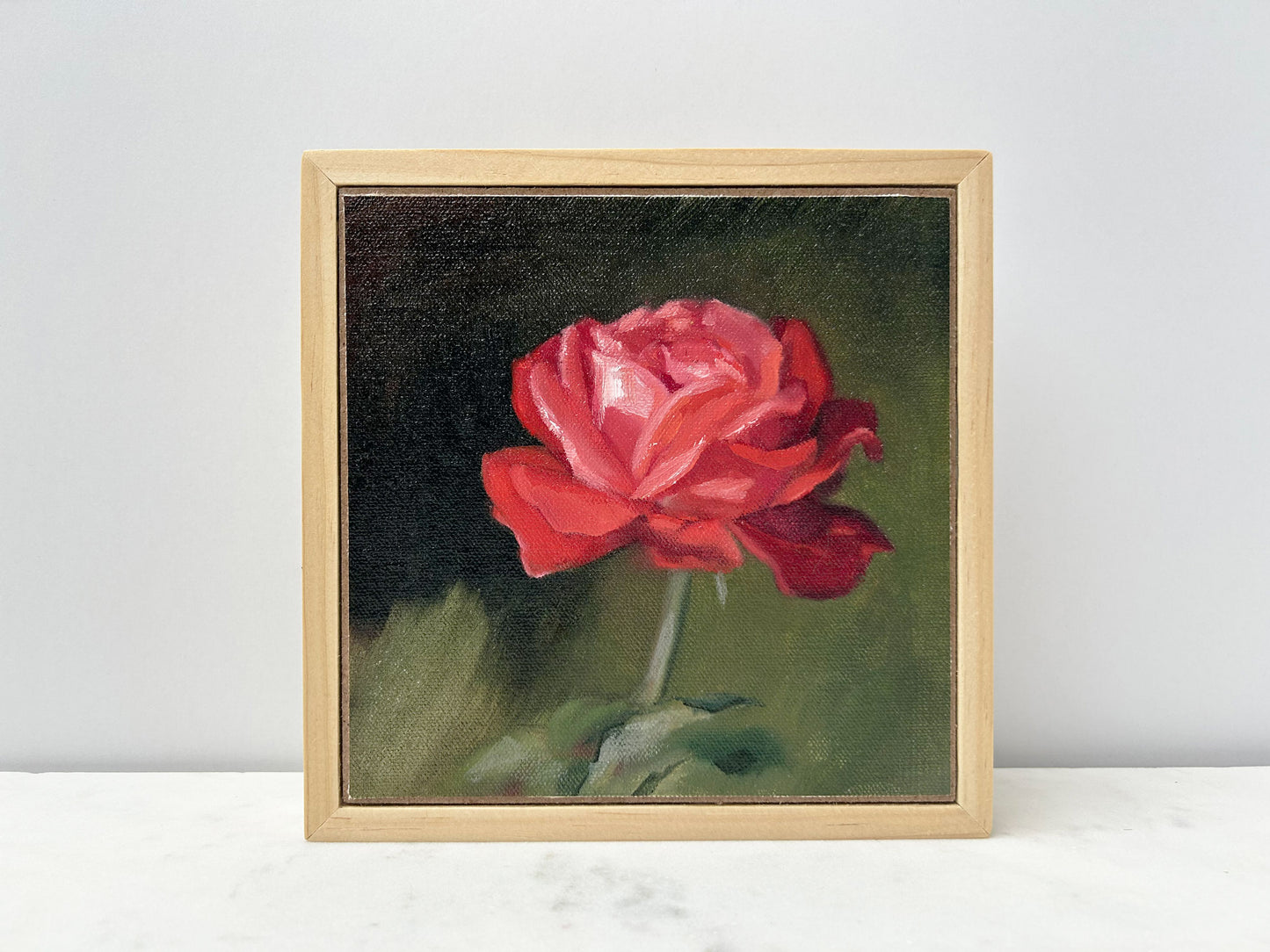 June Birth Flower: The Rose | framed oil painting