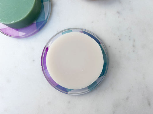 SOAP DISH in Lilac + Jade Plaid