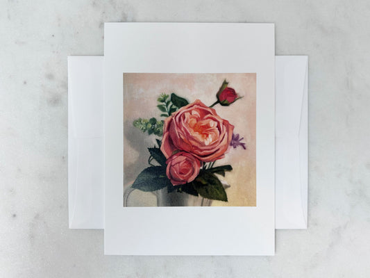 Roses with Teapot Floral Notecard