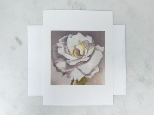 White Rose Floral Notecard