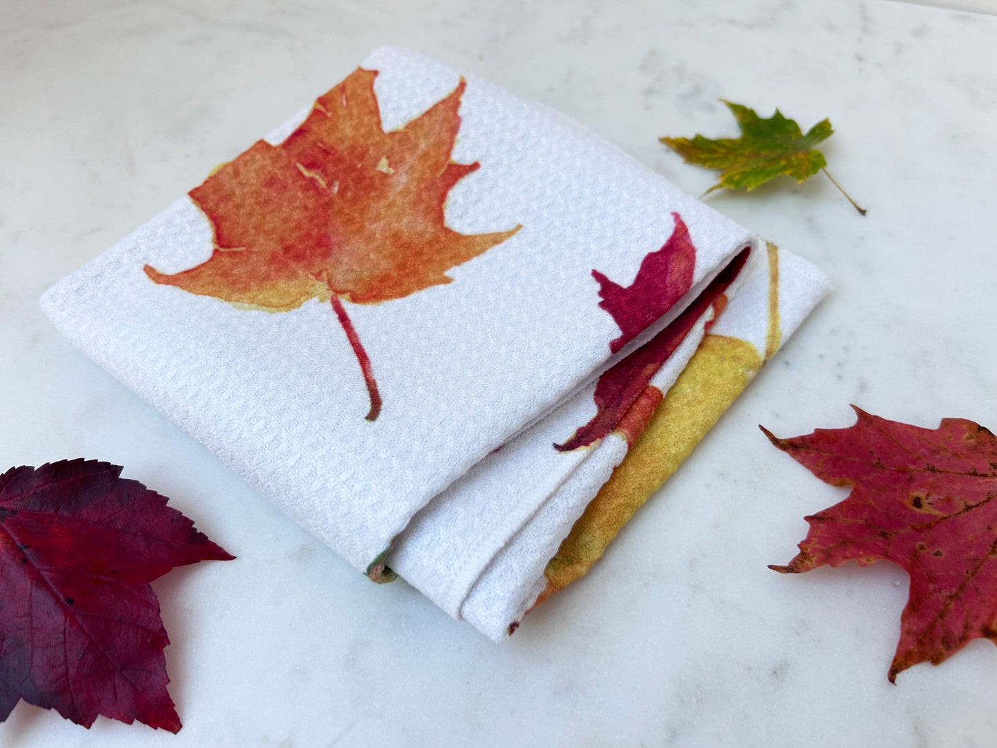 Sugar Maple Leaves Dish Towel