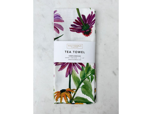 TEA TOWEL in Coneflower Native Mix