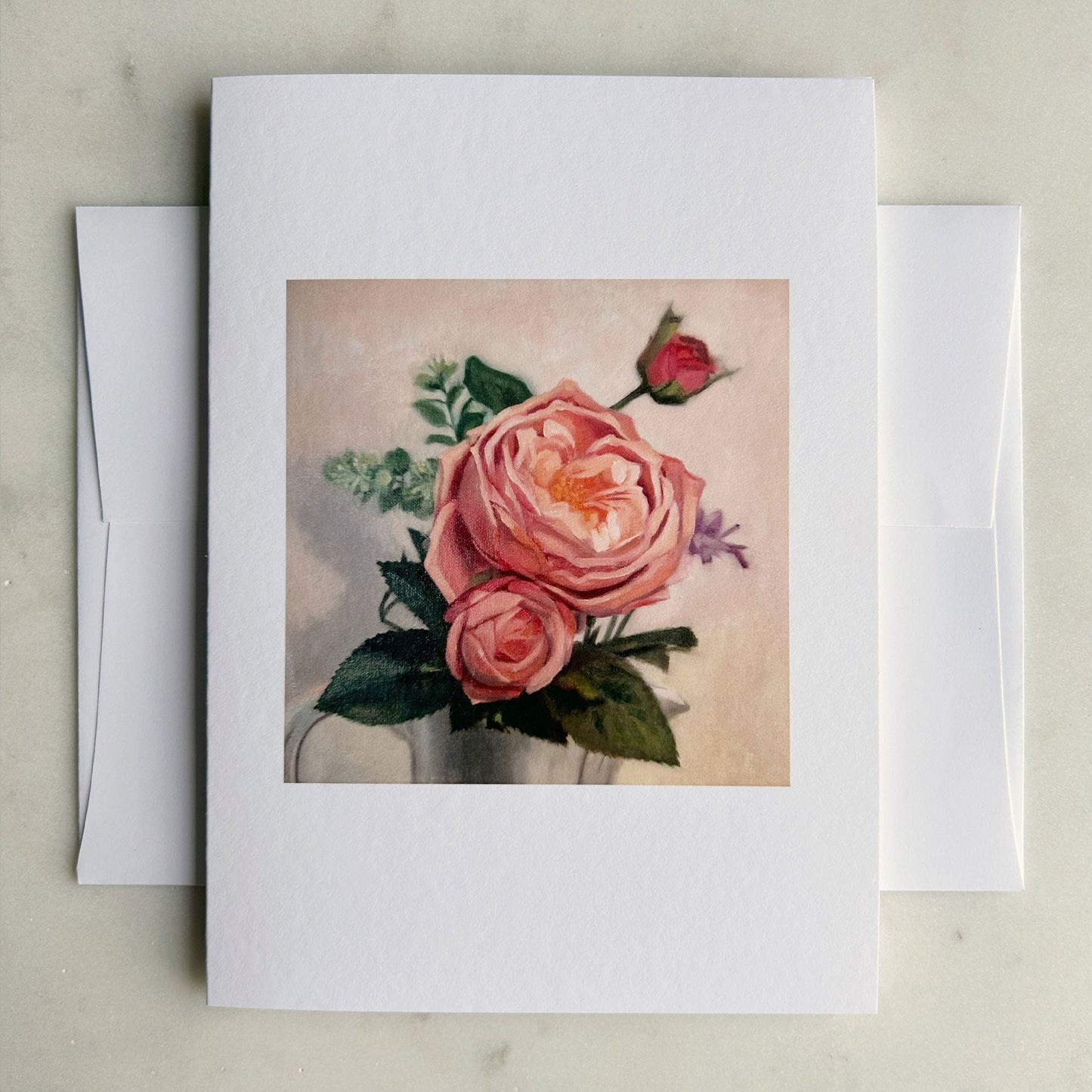 Roses with Teapot Floral Notecard